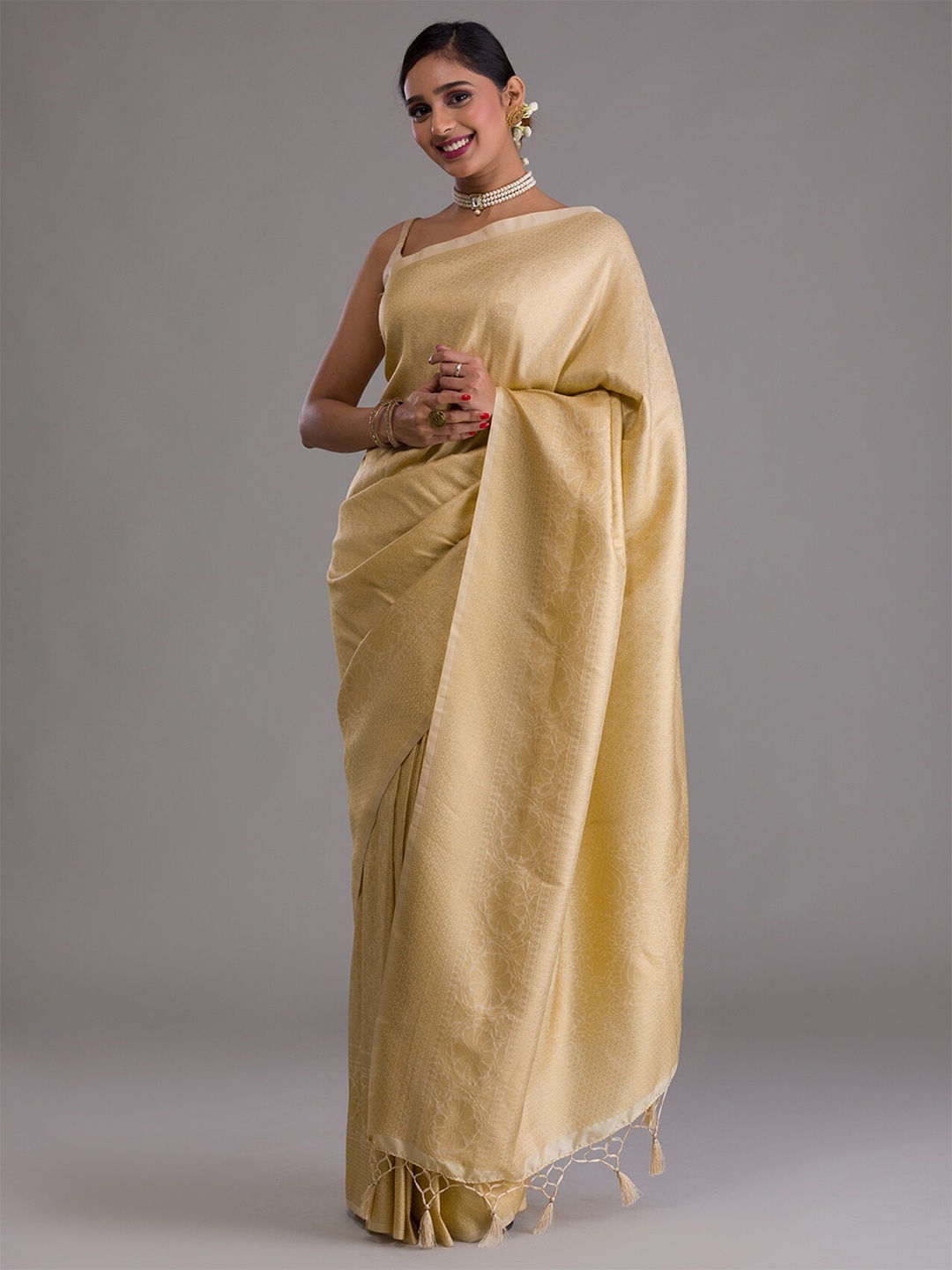 

Koskii Beige Woven Design Zari Art Silk Saree