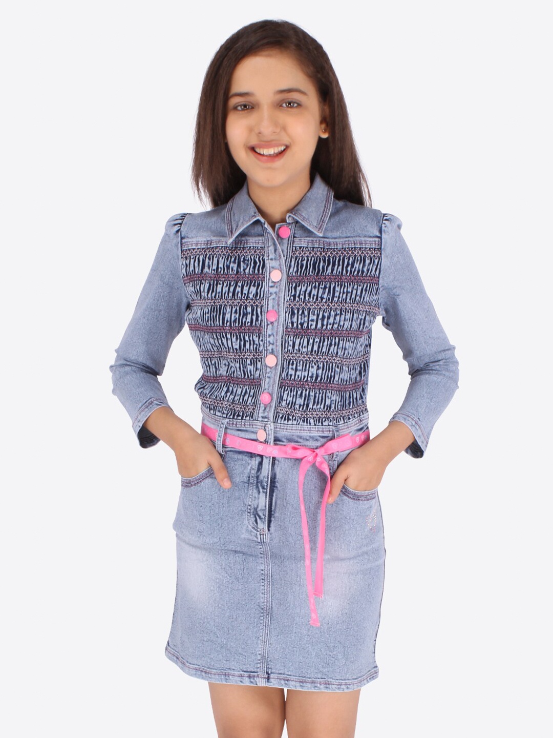 

CUTECUMBER Blue Denim Shirt Dress