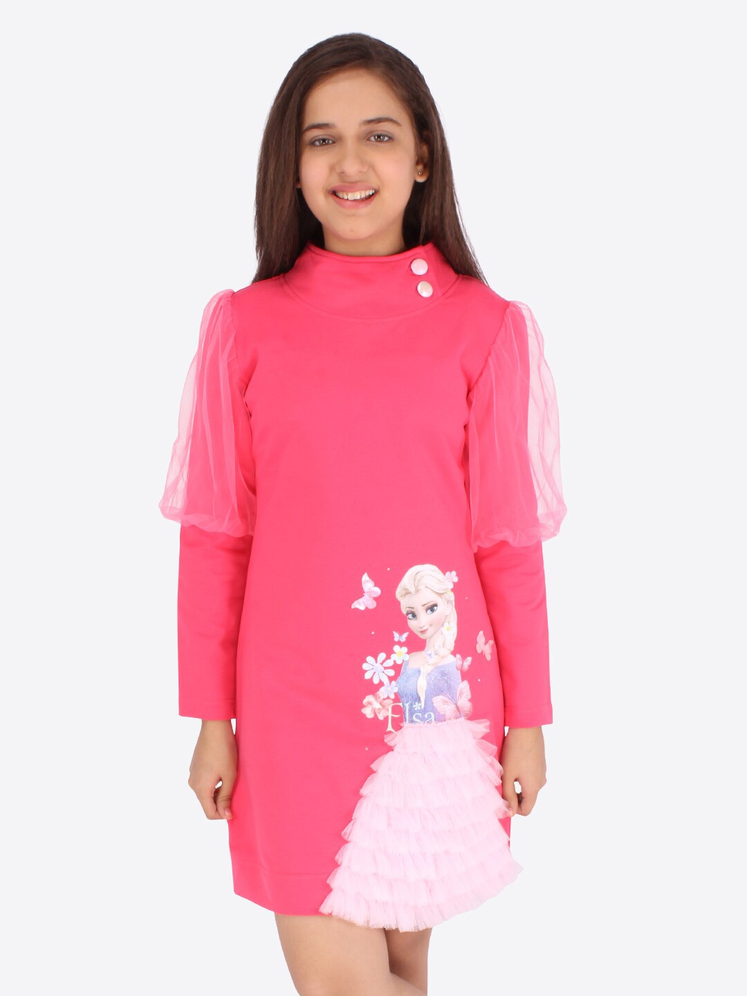 

CUTECUMBER Pink Applique Sheath Dress