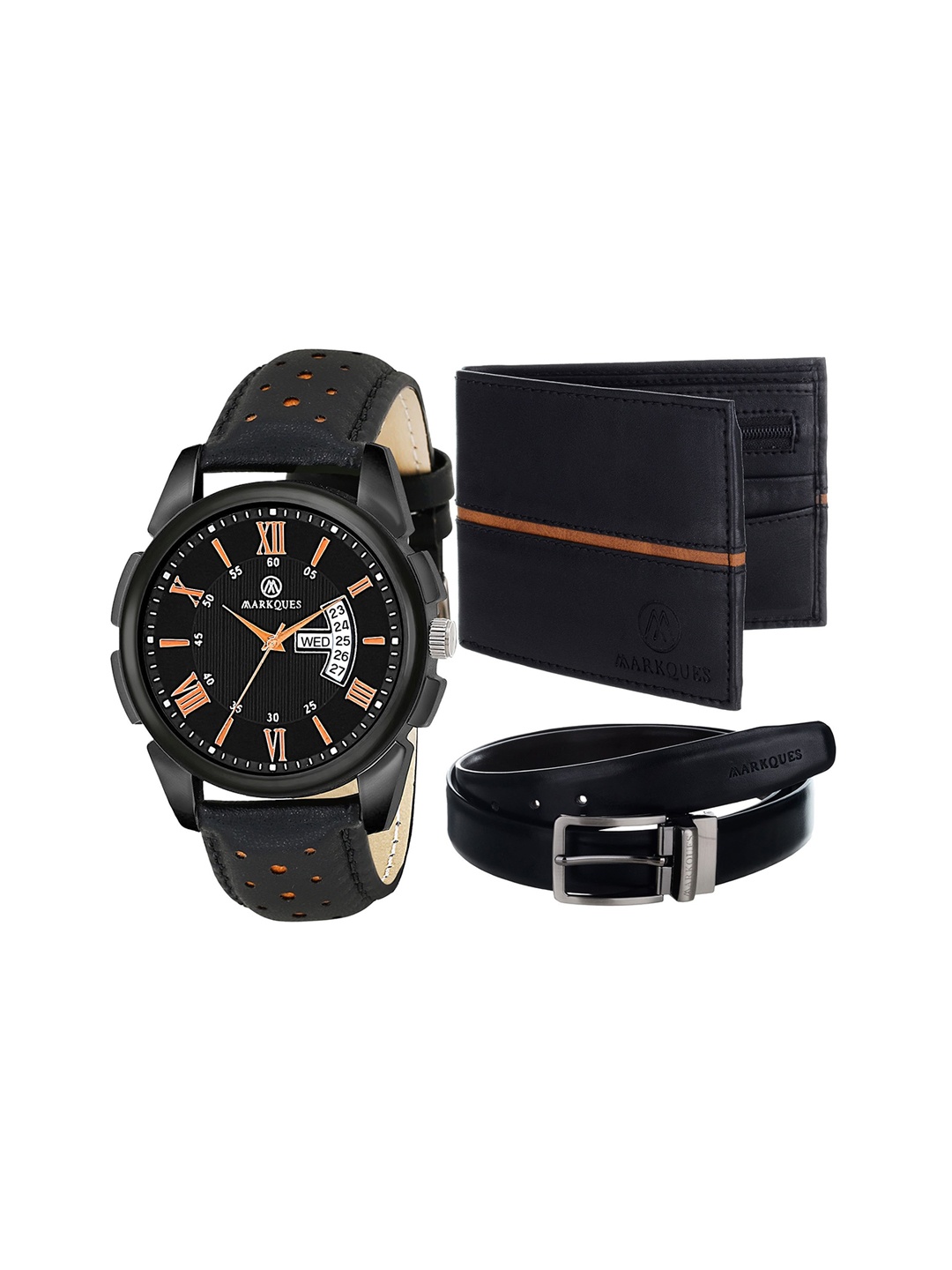 

MARKQUES Men Black Solid Accessory Gift Set