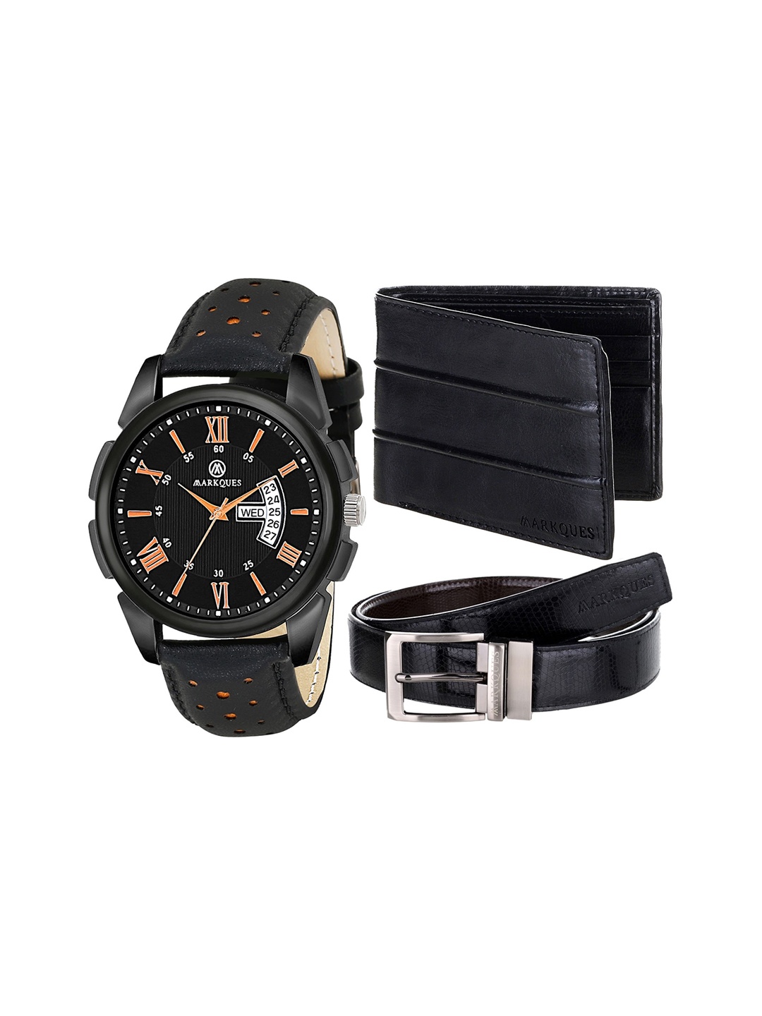 

MARKQUES Men Black Solid Accessory Gift Set