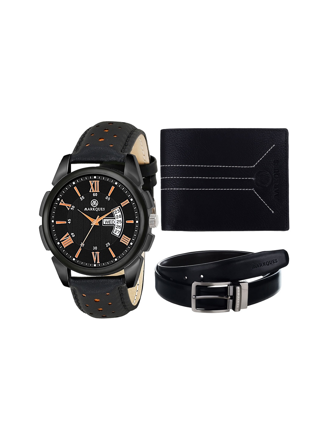 

MARKQUES Men Black Solid Accessory Gift Set