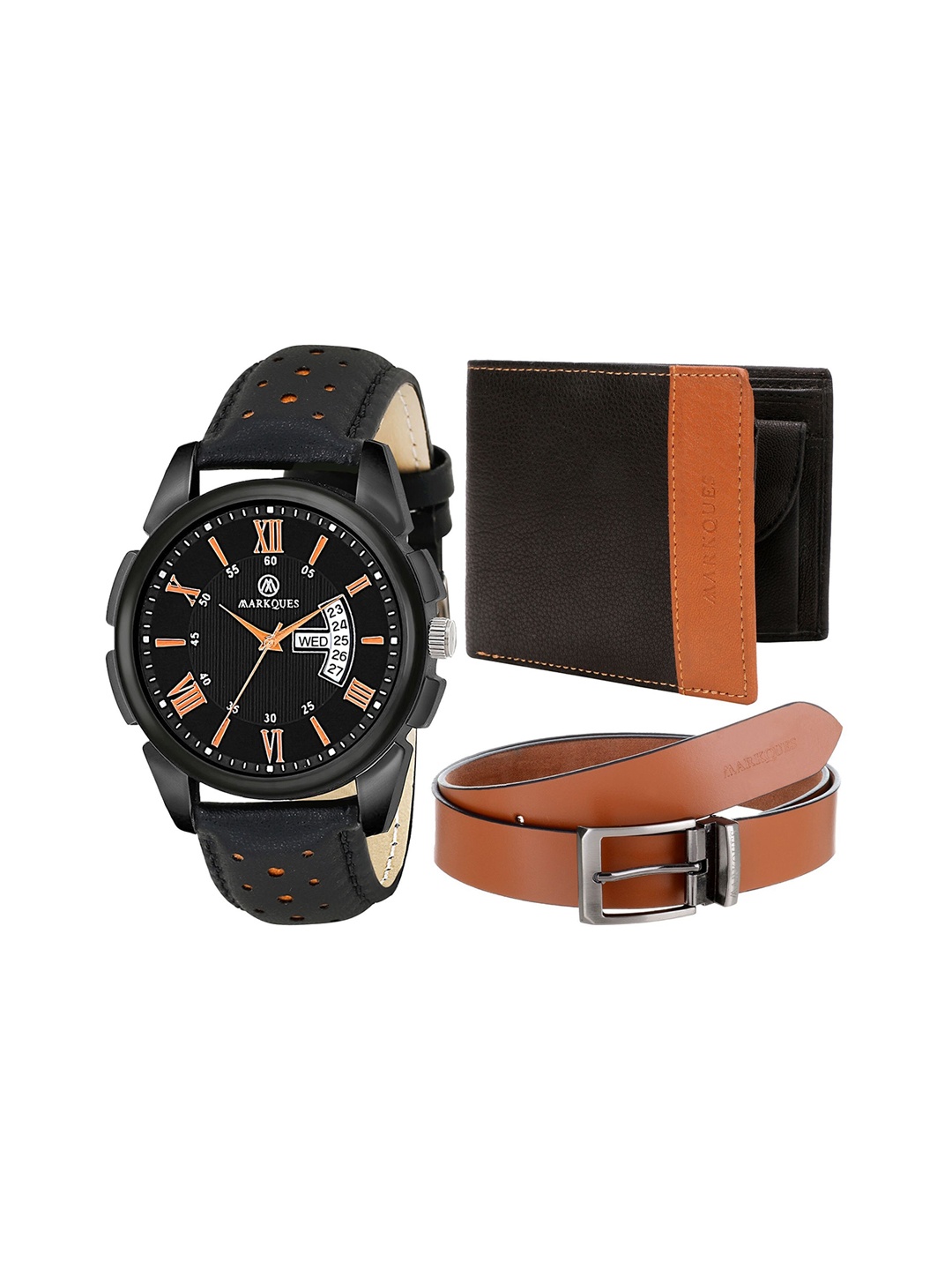 

MARKQUES Men Black Solid Accessory Gift Set