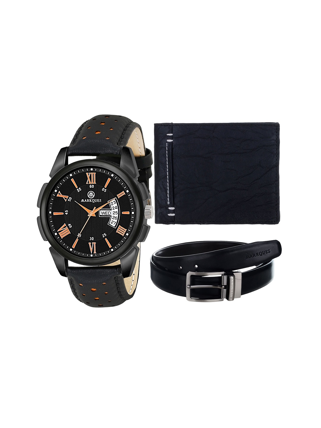 

MARKQUES Men Black Solid Accessory Gift Set