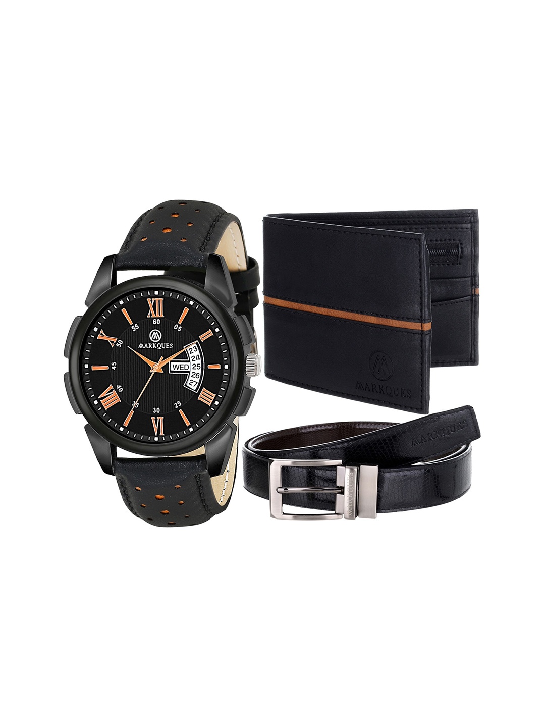 

MARKQUES Men Black Solid Accessory Gift Set