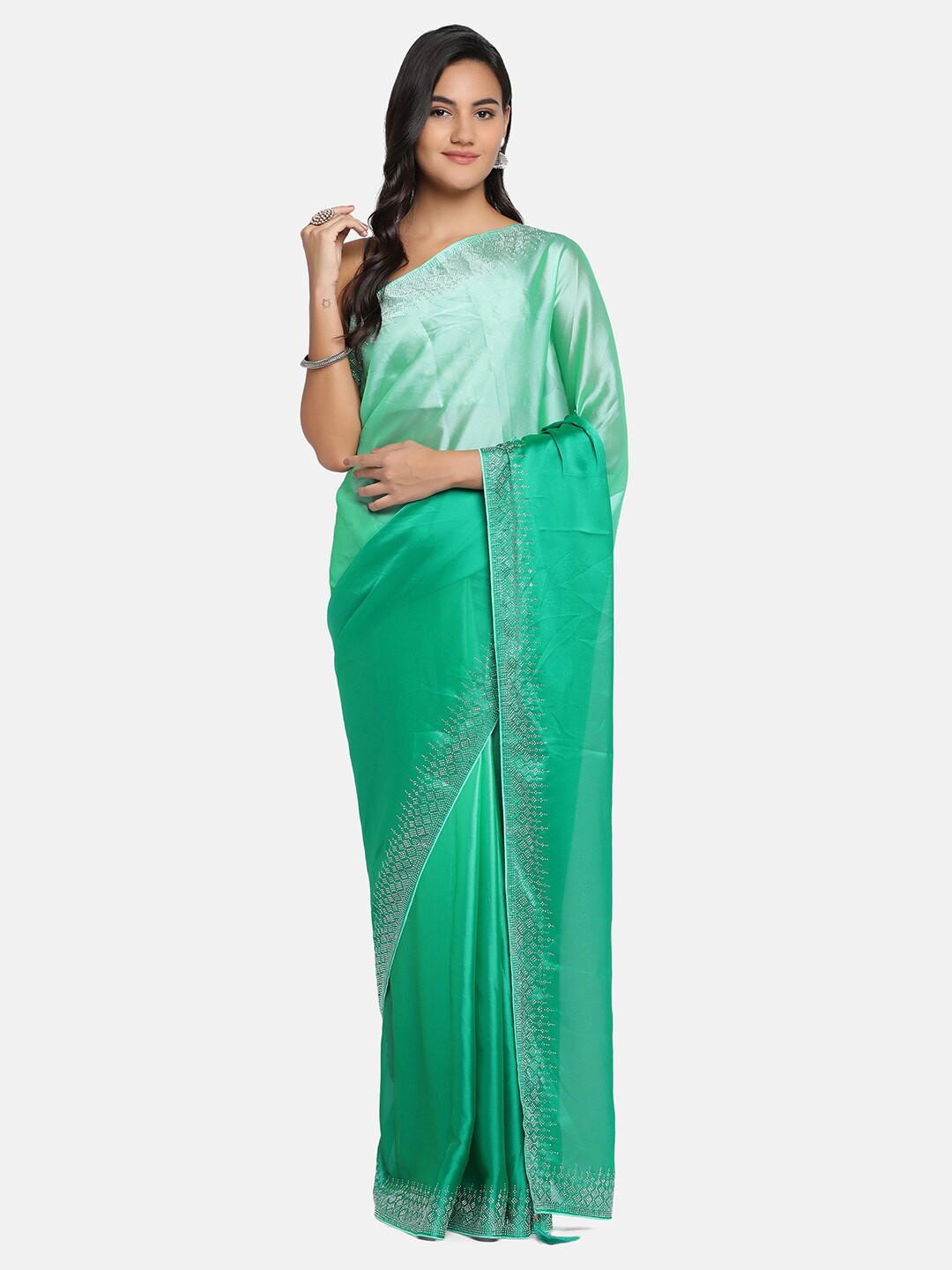 

BOMBAY SELECTIONS Green Saree