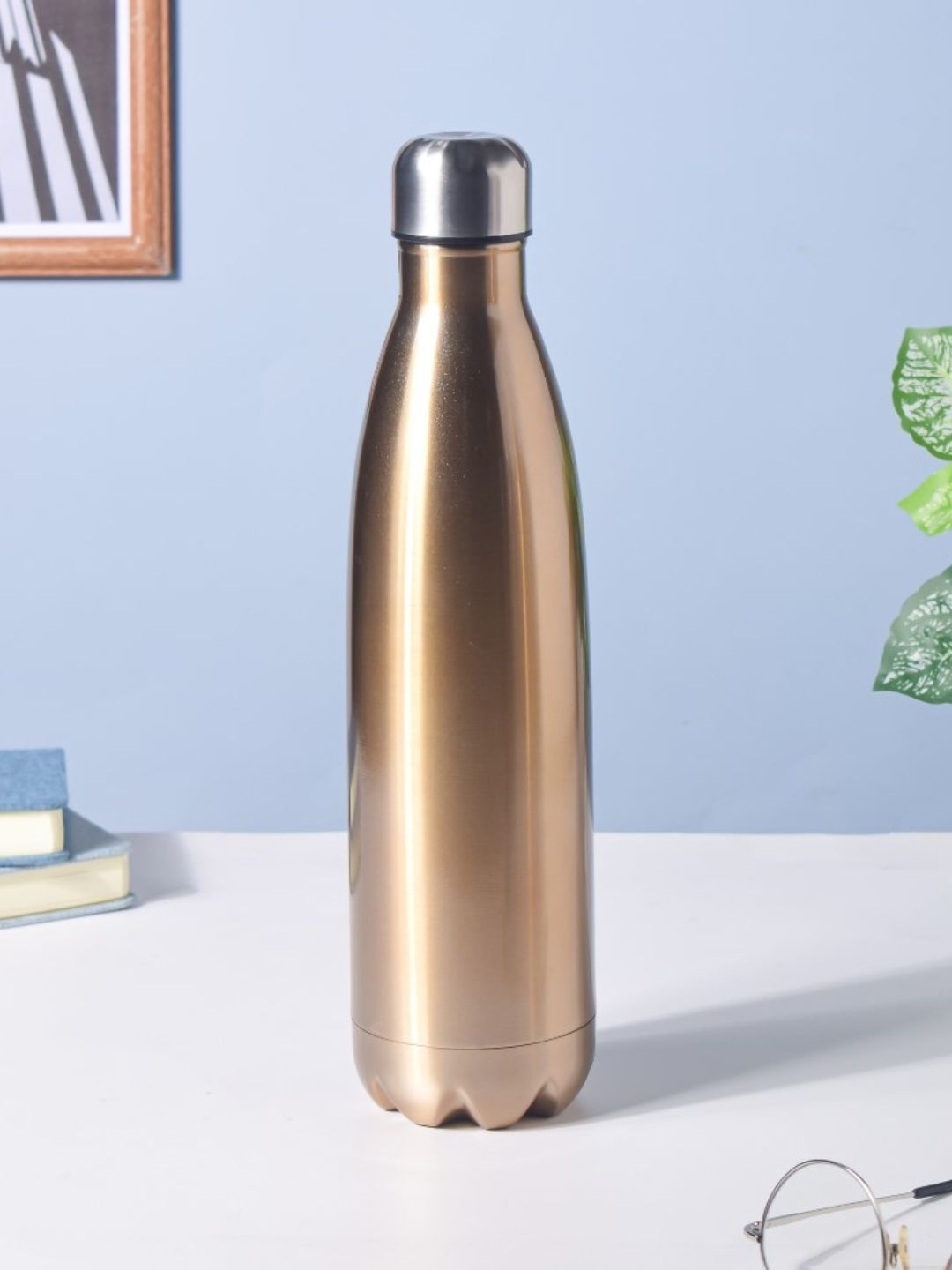 

Nestasia Gold-Toned Solid Double Walled Vacuum Water Bottle Flask