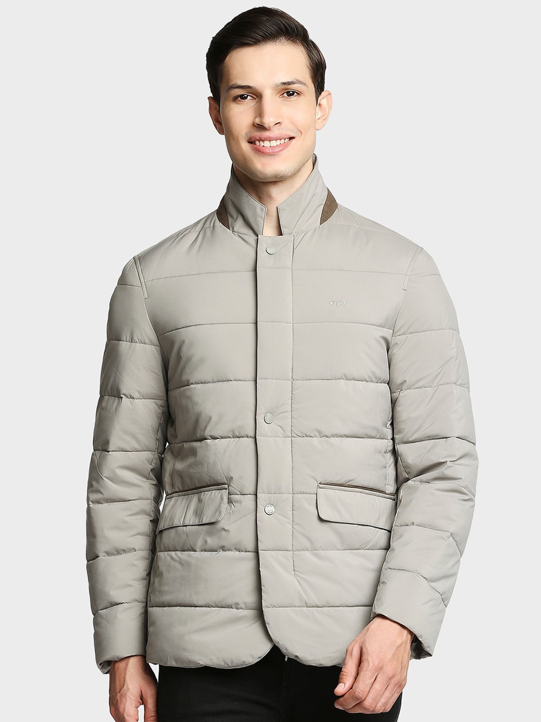 

ColorPlus Men Beige Padded Jacket with Embroidered