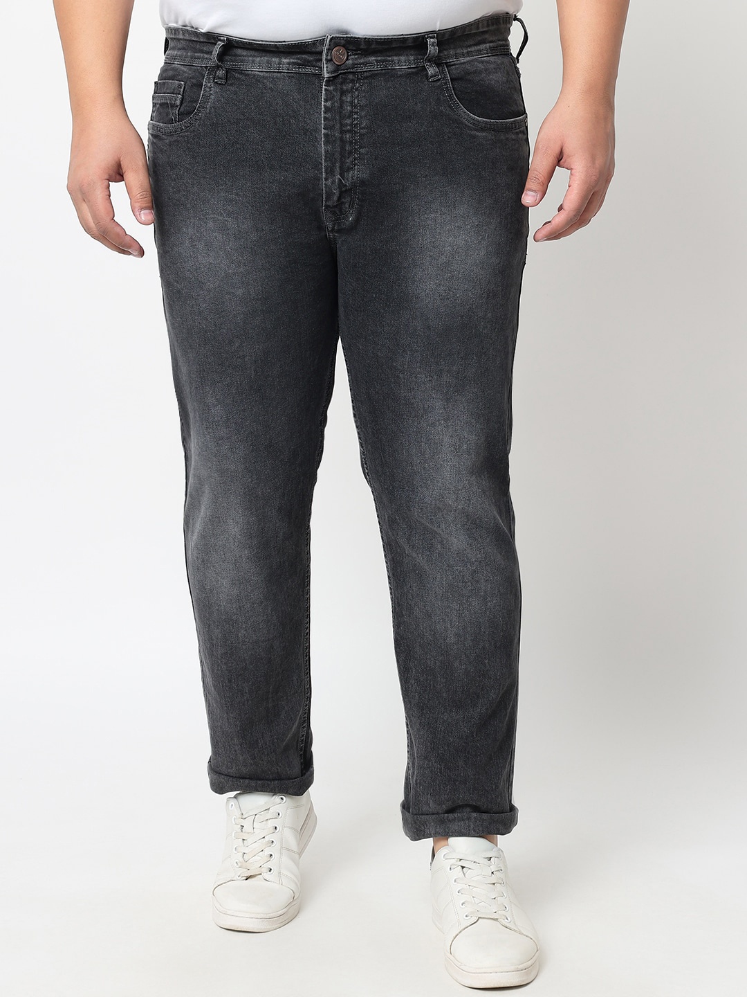 

FEVER Men Grey Melange Slim Fit Low Distress Heavy Fade Stretchable Jeans