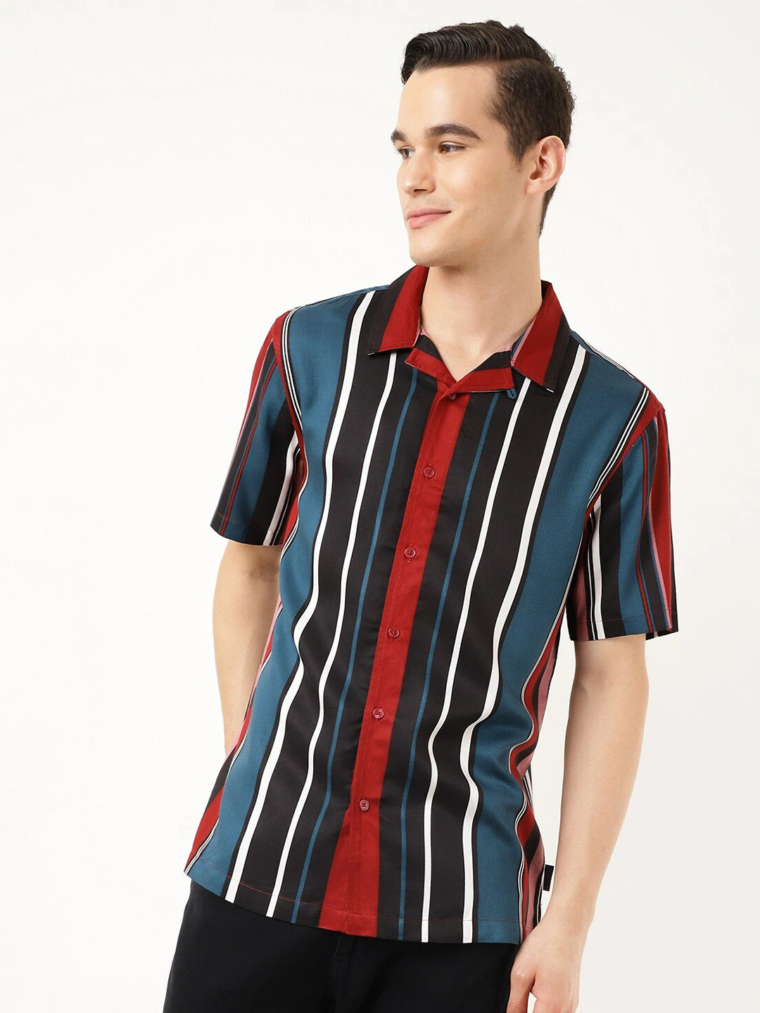 

Marks & Spencer Men Red Multi Stripes Striped Casual Shirt
