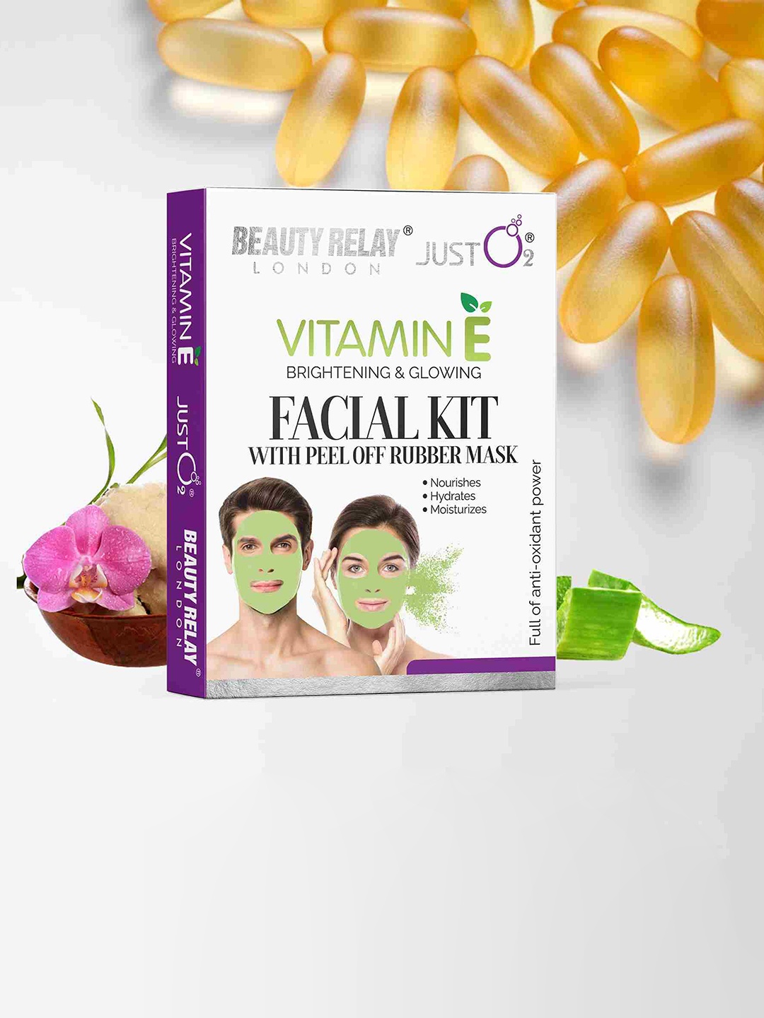 

BeautyRelay London Vitamin E Facial Kit With Peel of Rubber Mask 59g, Violet