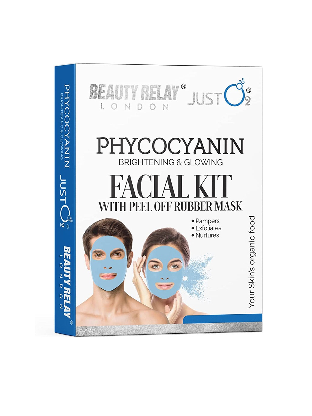 

BeautyRelay London Phycocyanin Brightening & Glowing Facial Kit With Peel of Rubber Mask 59g, Blue
