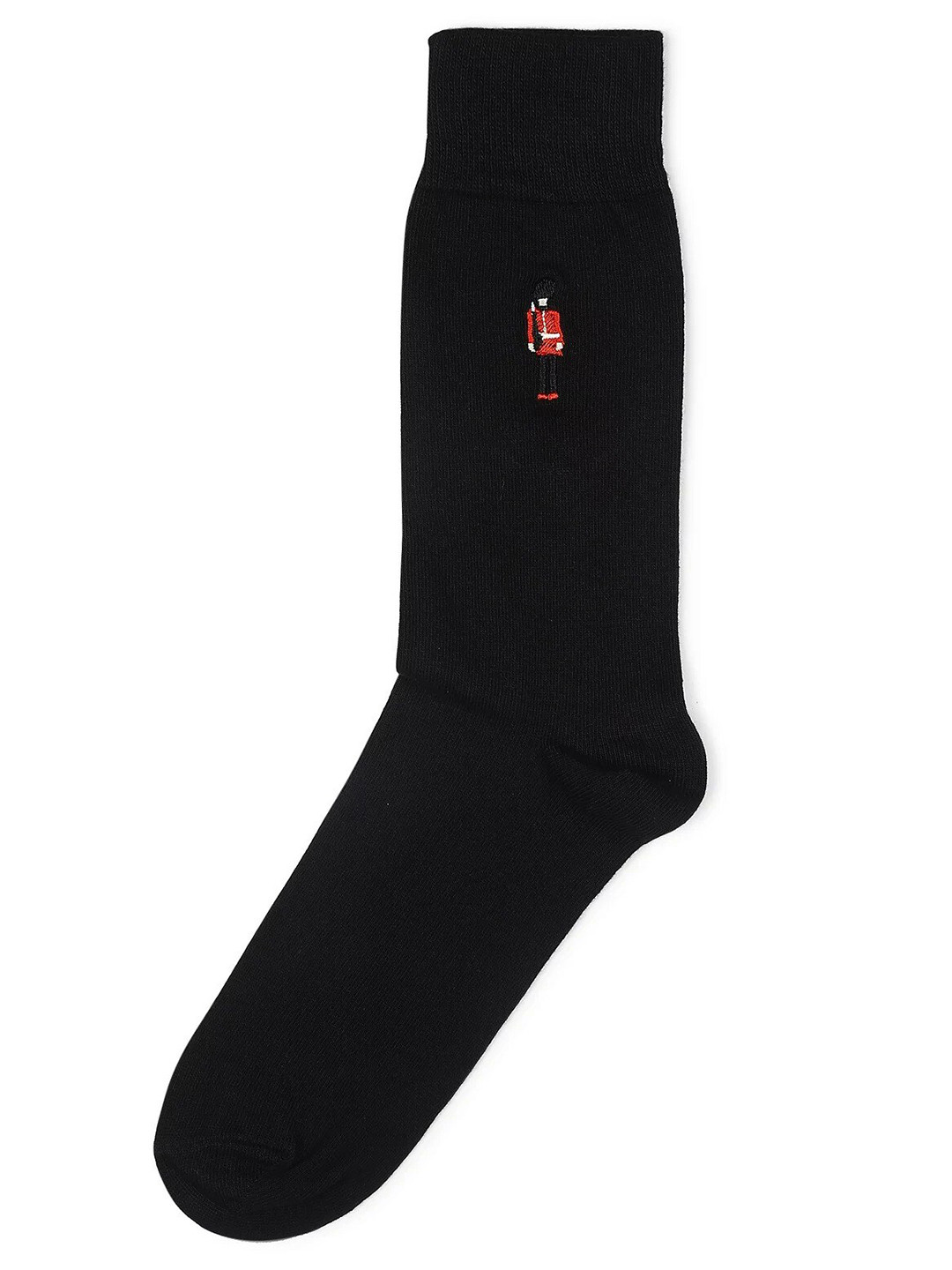

Marks & Spencer Men Black Patterned Calf-Length Socks