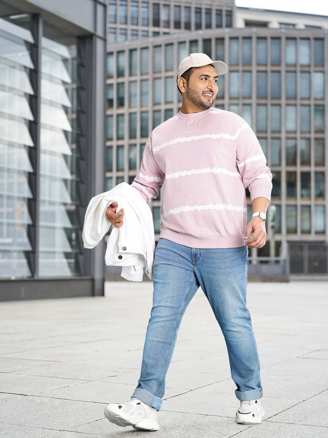 

Sztori Men Plus Size Lavender & White Tie & Dye Sweatshirt