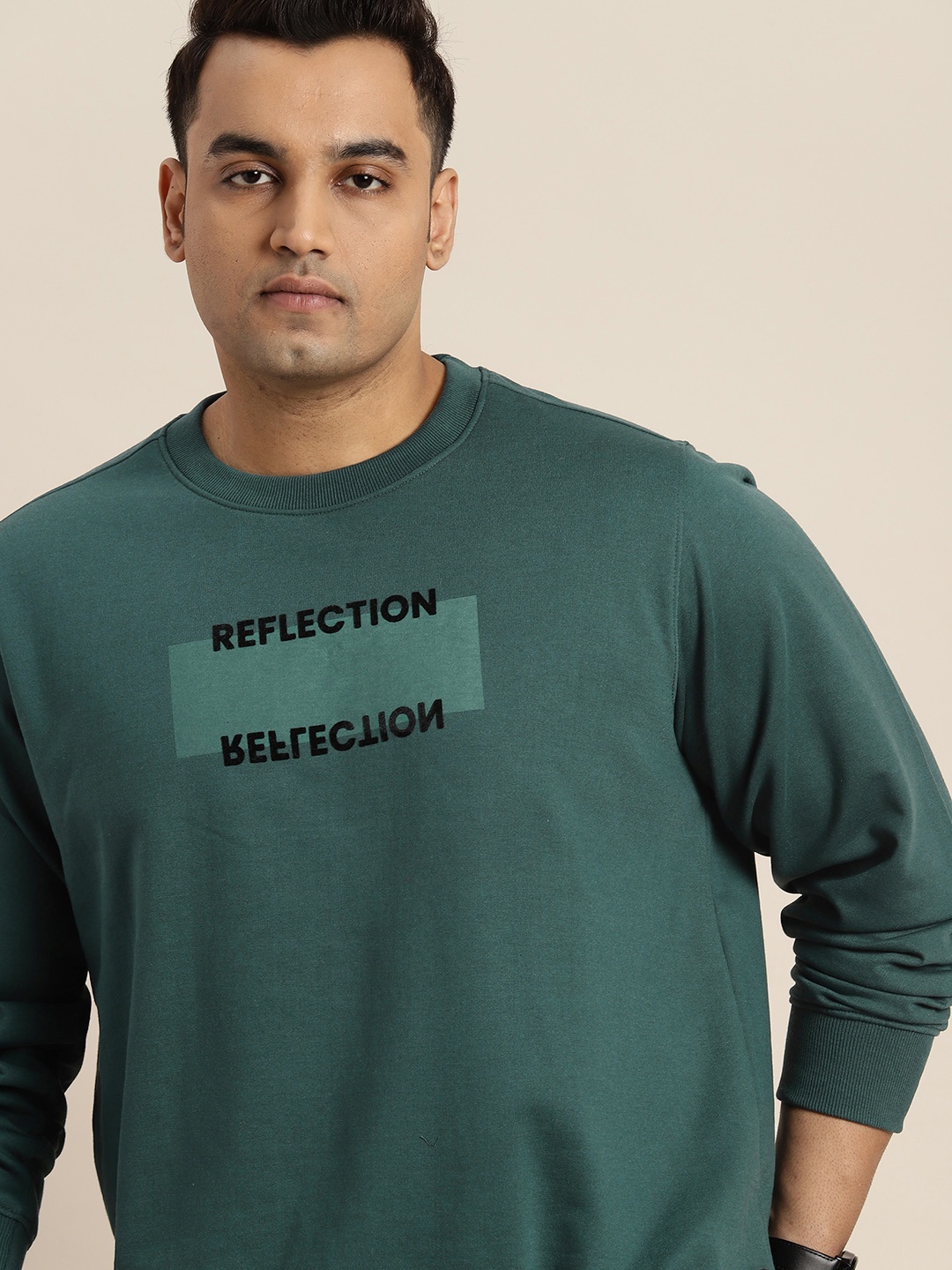 

Sztori Men Plus Size Printed Sweatshirt, Green
