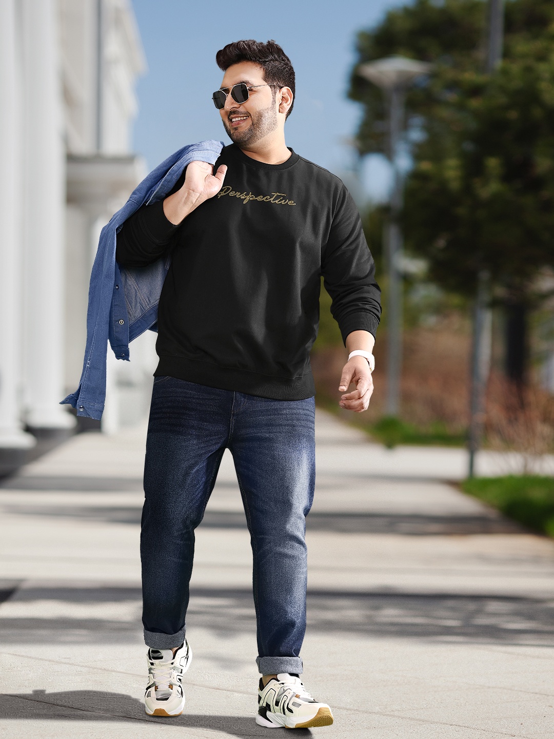 

Sztori Men Plus Size Black Typography Printed Sweatshirt