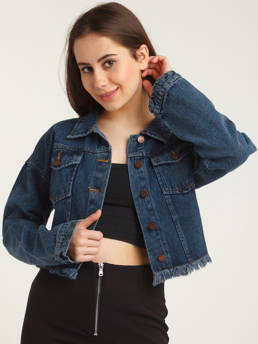

Zink London Women Blue Washed Puffer Jacket