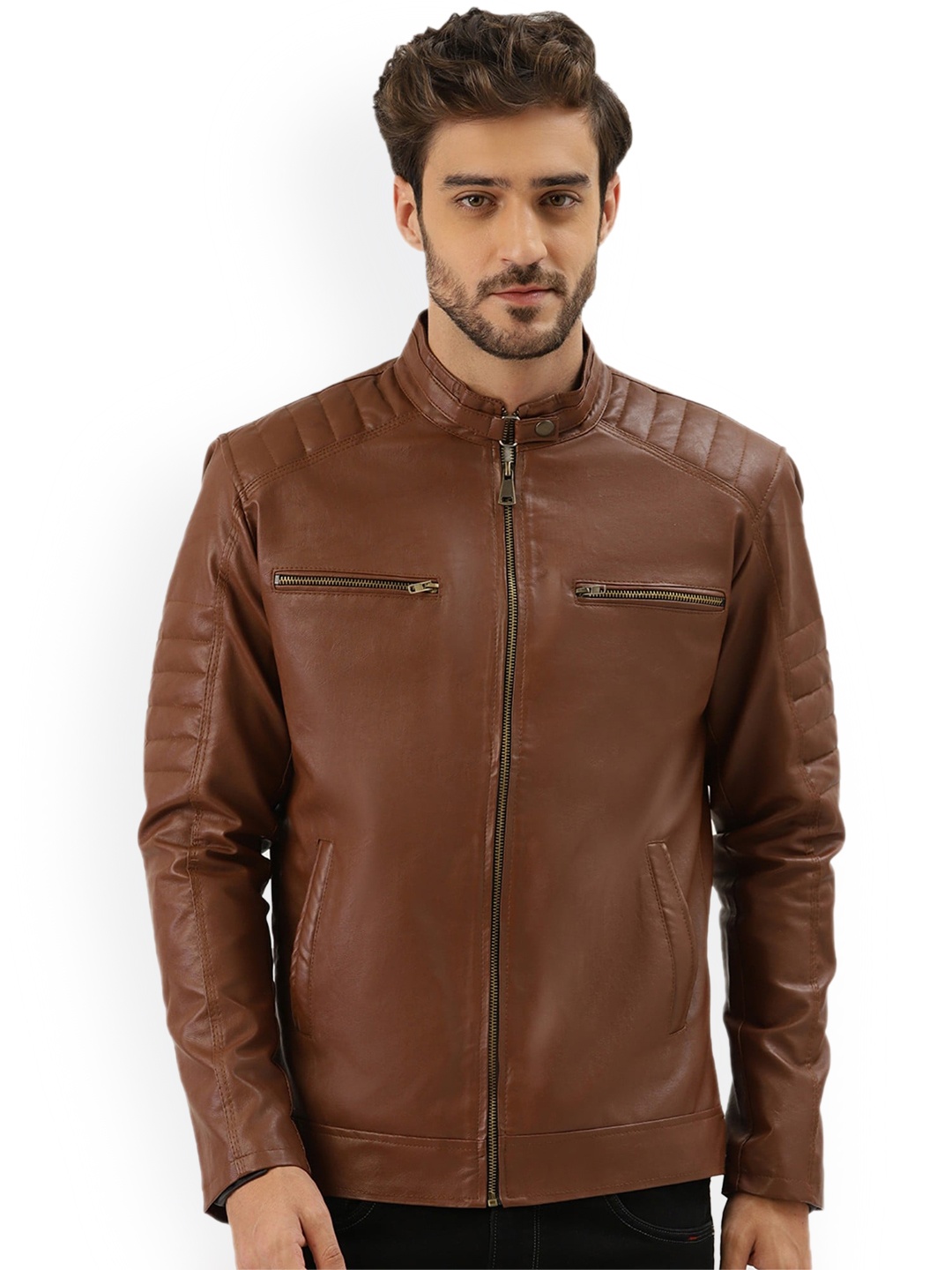 

Leather Retail Men Brown Outdoor Biker Jacket