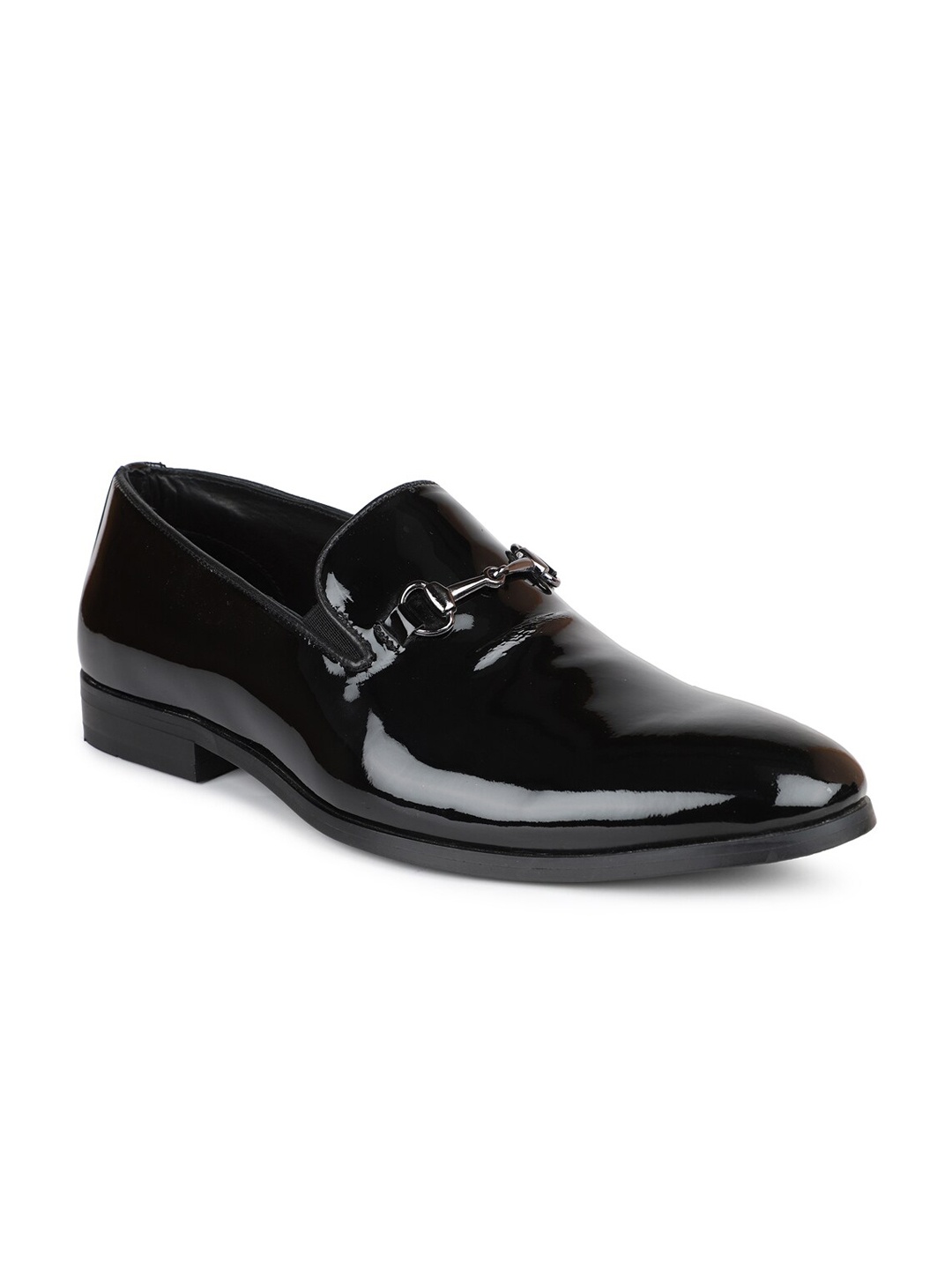 

ATESBER by Inc.5 Men Black Solid Leather Formal Slip On Shoes