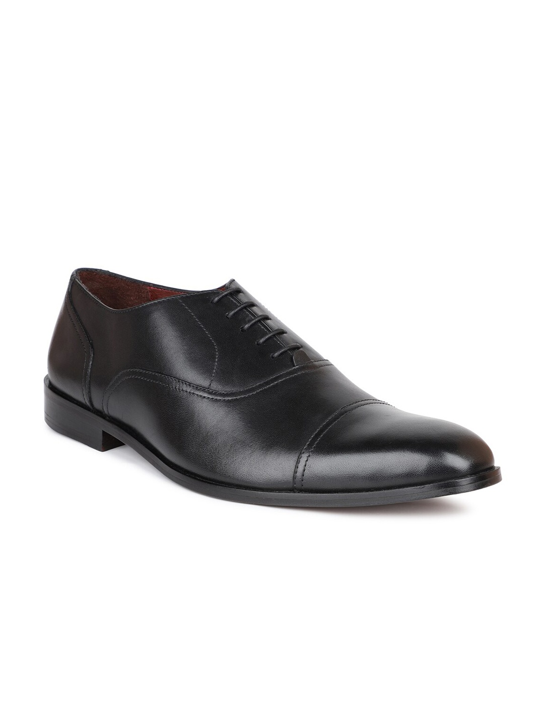 ATESBER by Inc.5 Men Black Textured Formal Oxfords