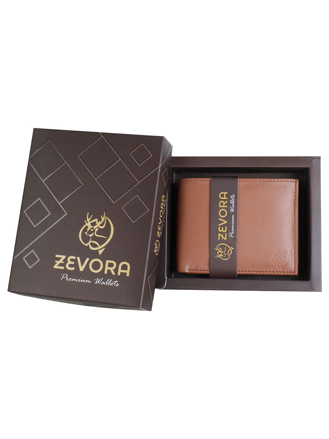 

ZEVORA Men Orange Leather Two Fold Wallet