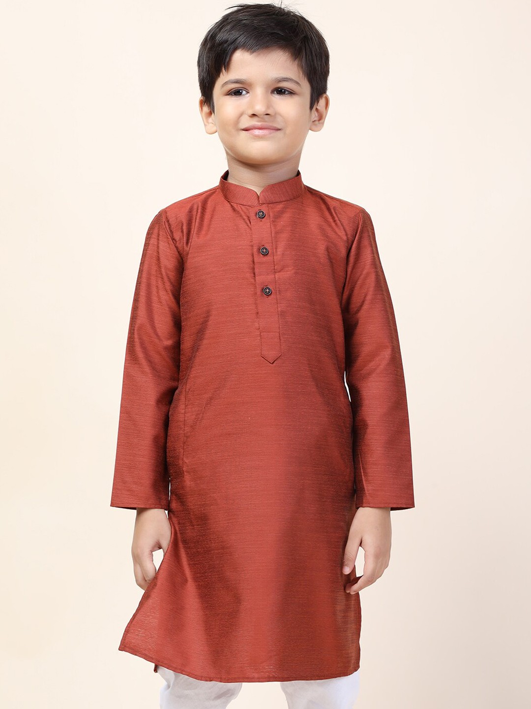 

NAMASKAR Boys Red Thread Work Kurta