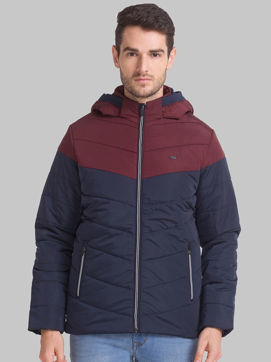 

Parx Men Blue Colourblocked Puffer Jacket