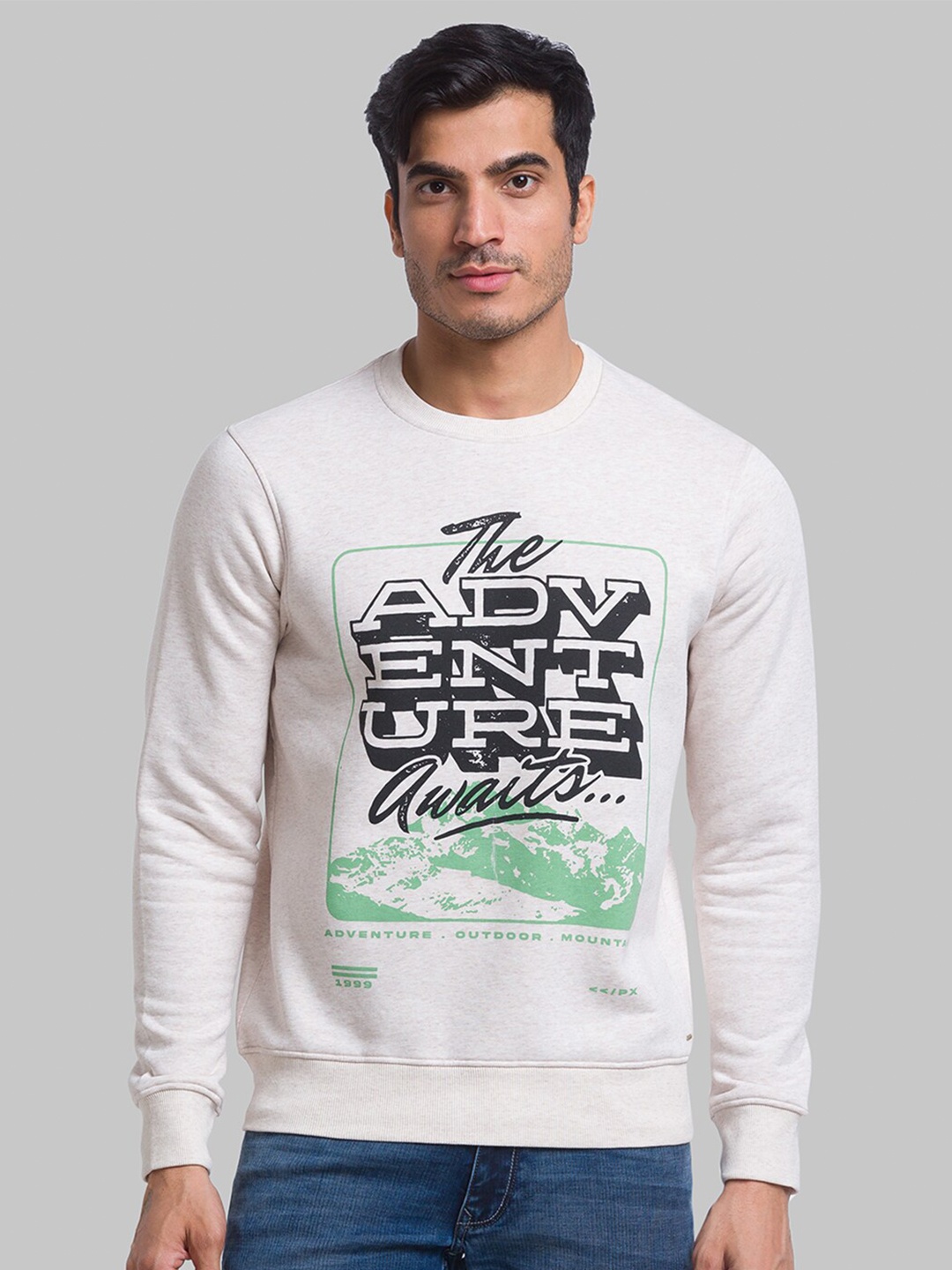 

Parx Men Printed Sweatshirt, White
