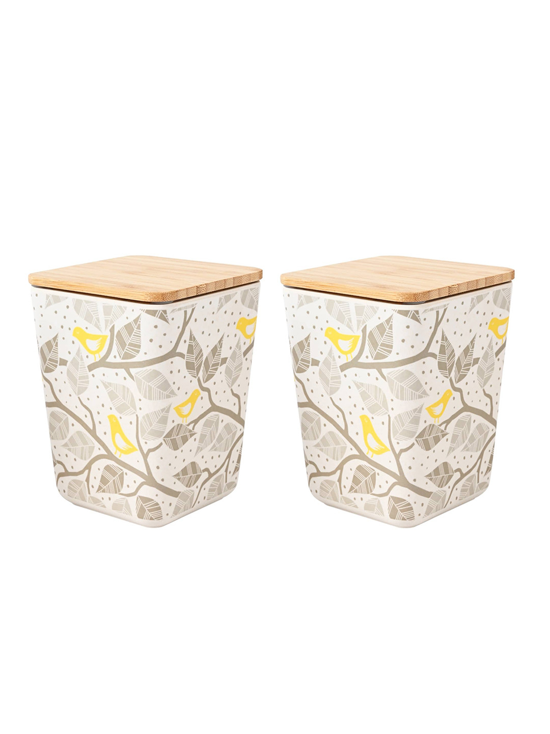 

earthism Grey Printed Eco-Friendly Bamboo Fibre Canister Kitchen Storage