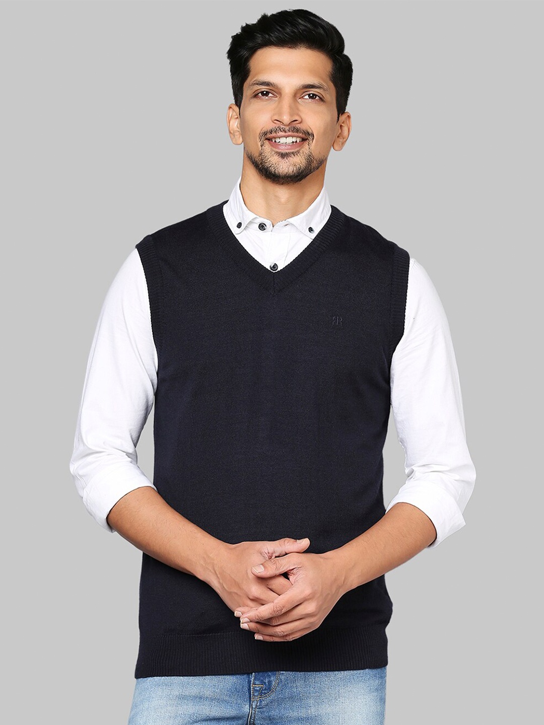 

Raymond Men Blue Sweater Vest