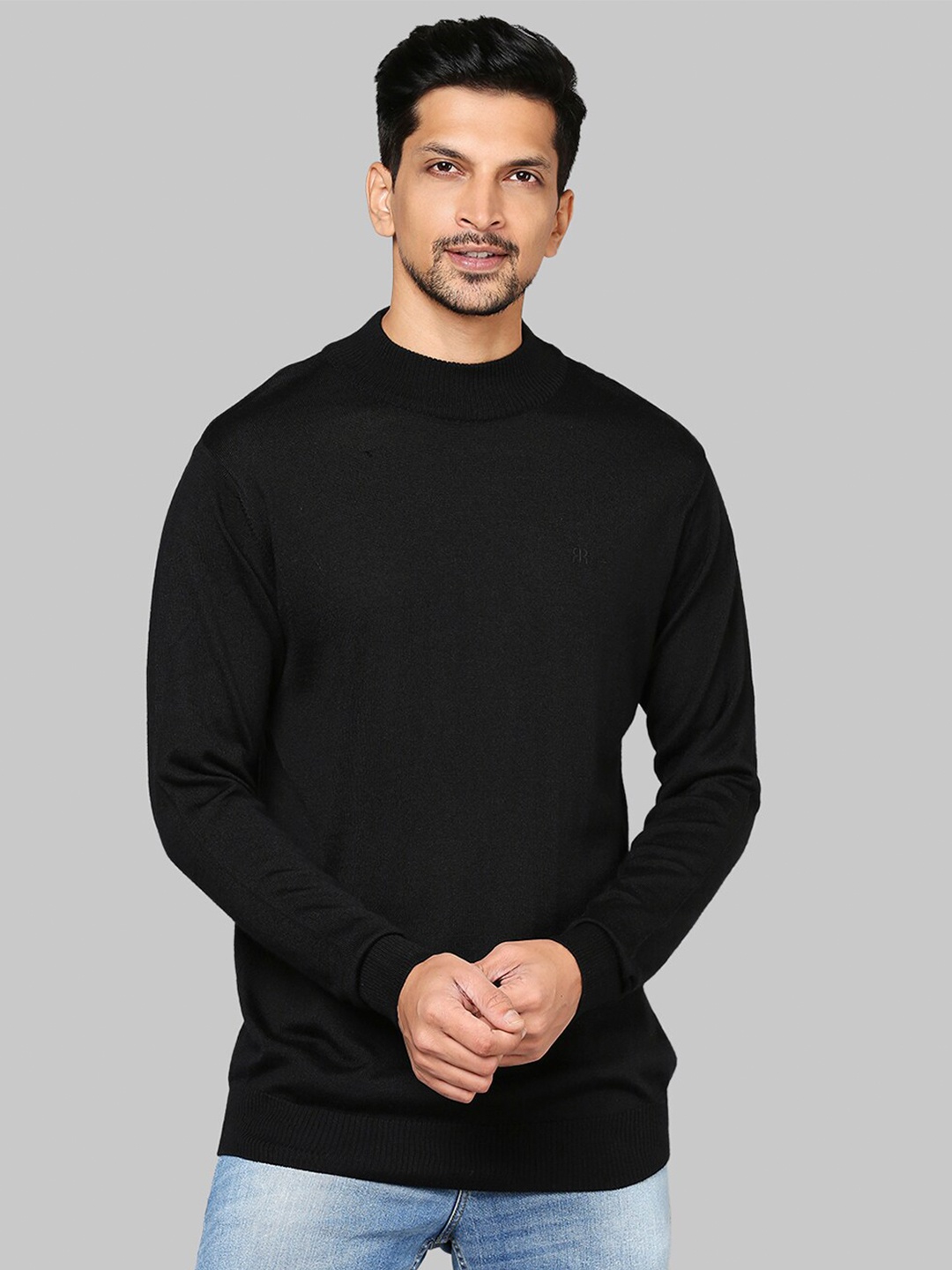 

Raymond Men Black Solid Pullover