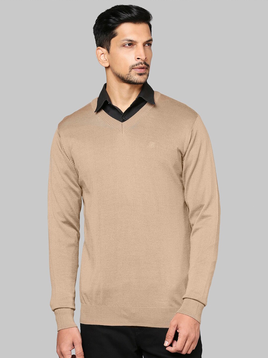 

Raymond Men Beige Solid Pullover