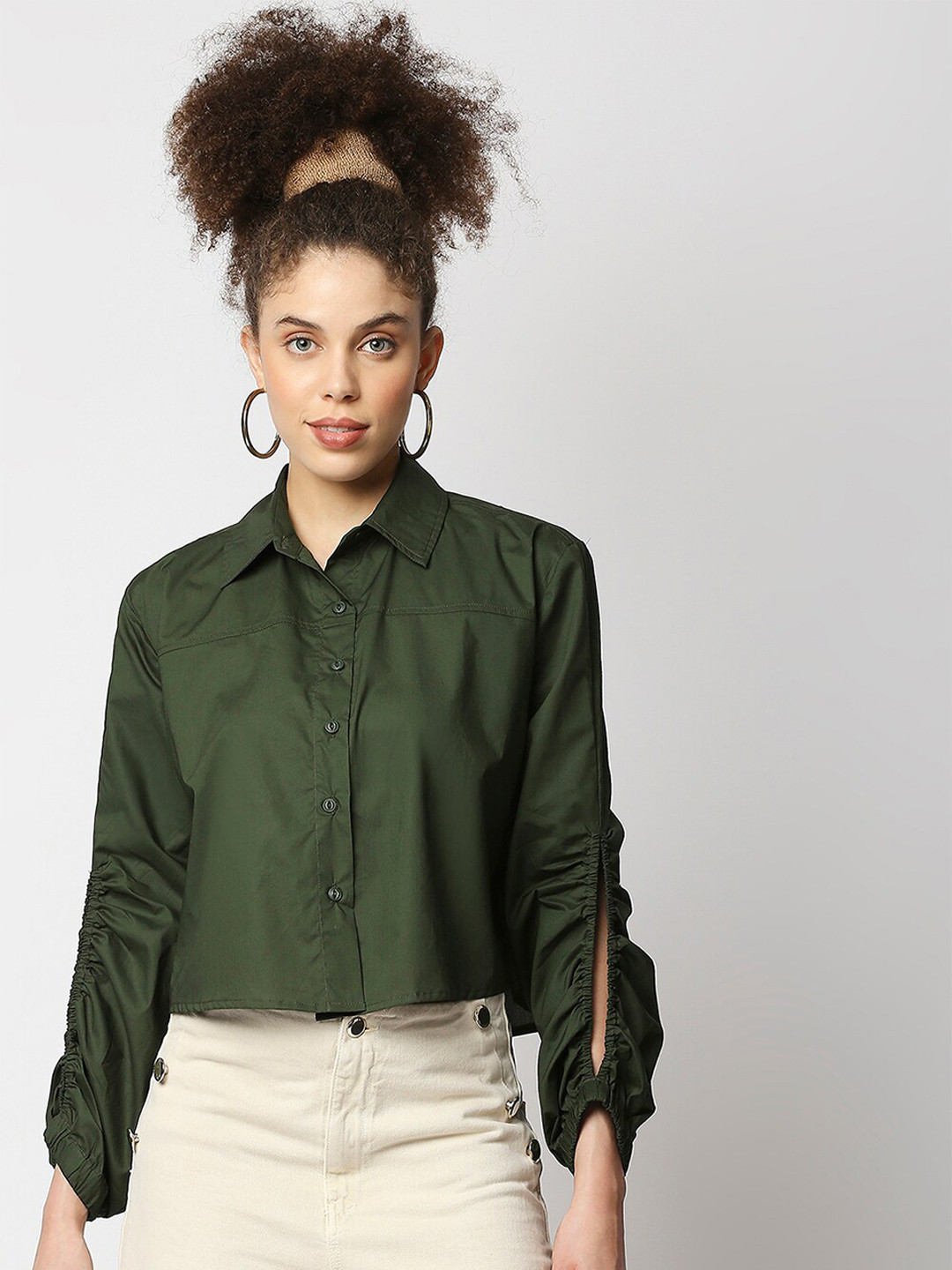 

Remanika Women Green Custom Tailored Fit Casual Shirt