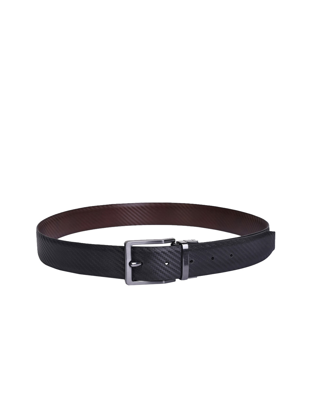 

Belwaba Men Leather Formal Reversible Belt, Black