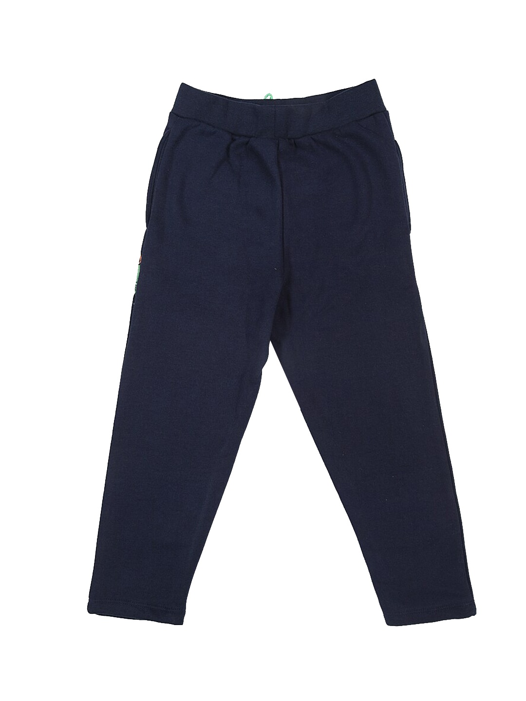 

YK Boys Navy Blue Solid Cotton Track Pants
