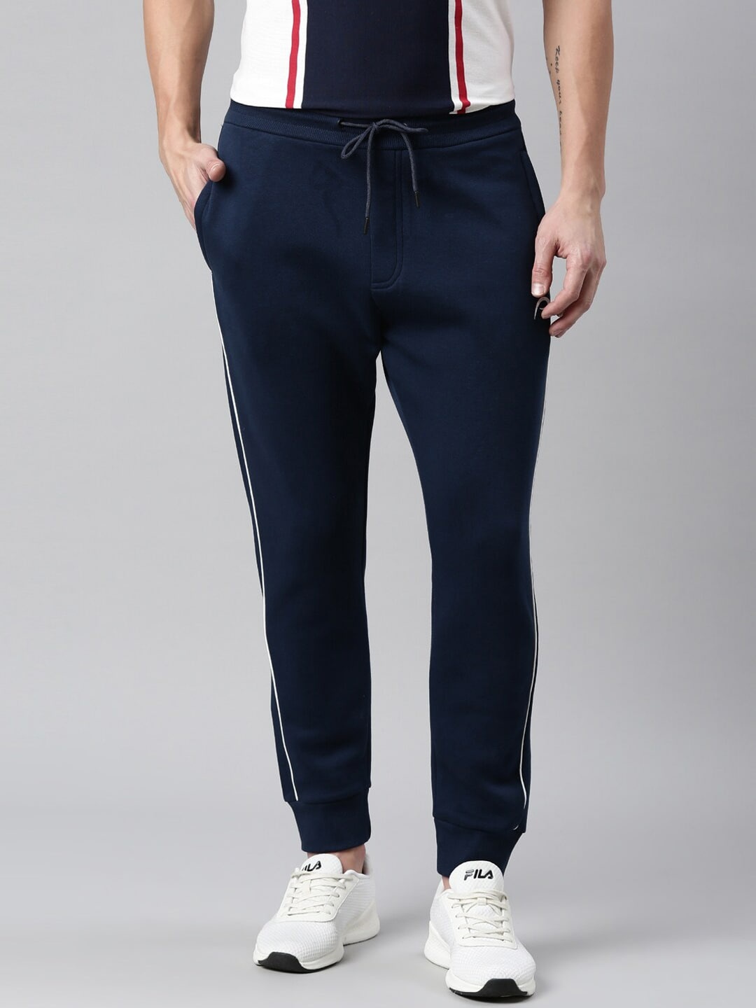 

Proline Active Men Dark Blue Solid Cotton Joggers