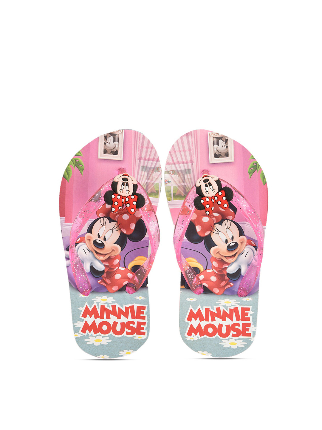 

toothless Girls Printed Rubber Thong Flip-Flops, Pink