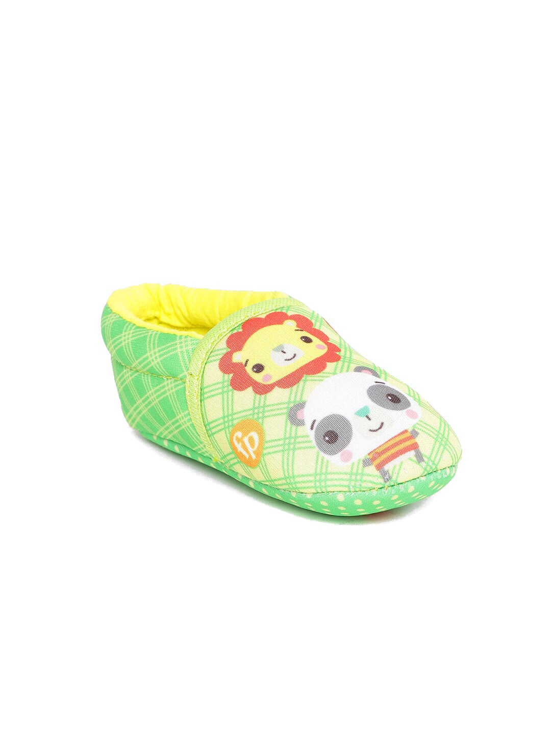 

toothless Kids Green Printed Booties