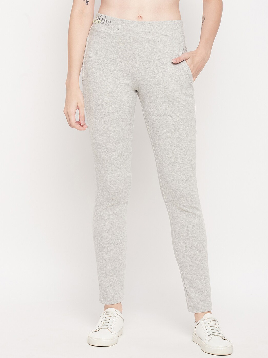 

MADAME M SECRET Women Grey Melange Solid Lounge Pants