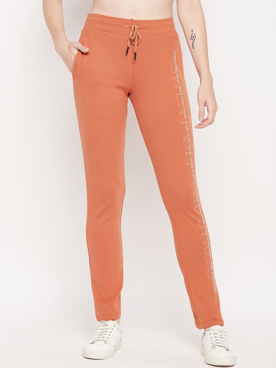 

MADAME M SECRET Women Rust Orange Solid Track Pants