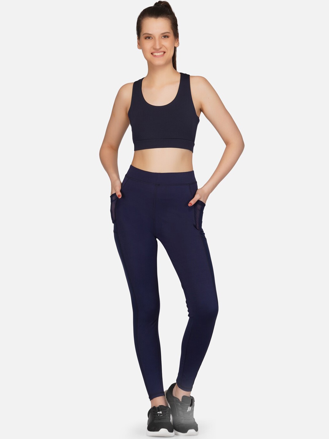 

IMPERATIVE Women Navy Blue Solid Quick Dry Tracksuit