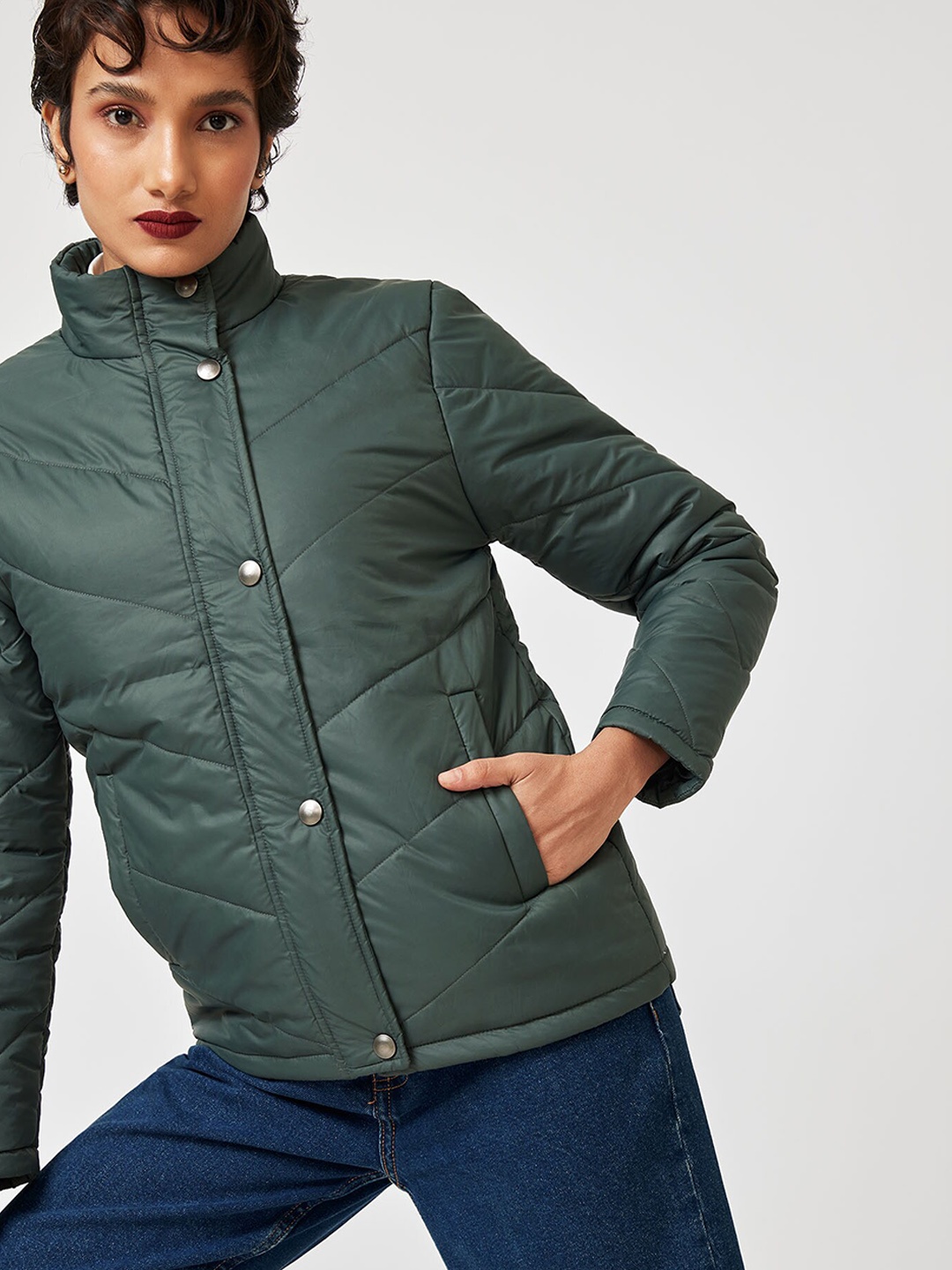 

The Label Life Women Grey Outdoor Bomber Jacket