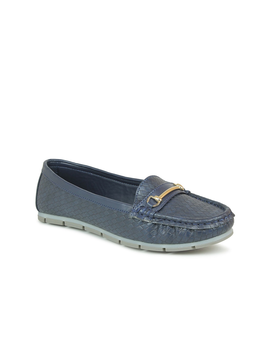 

Inc 5 Women Navy Blue Woven Design Slip-On Sneakers