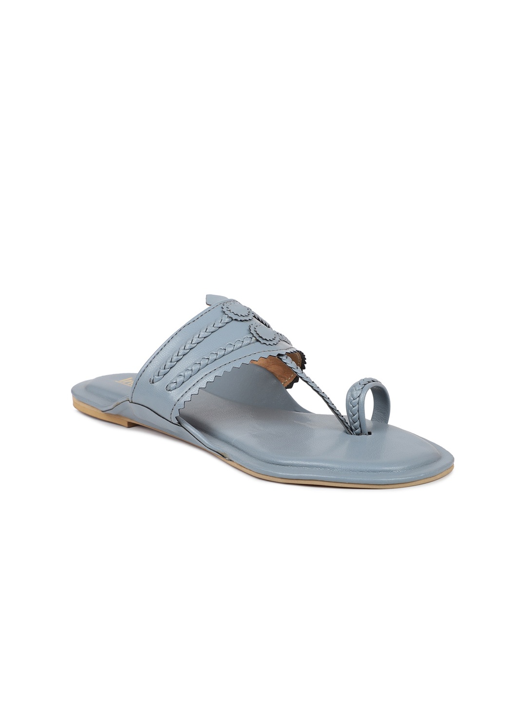 

Inc 5 Women Blue Textured Ethnic One Toe Flats
