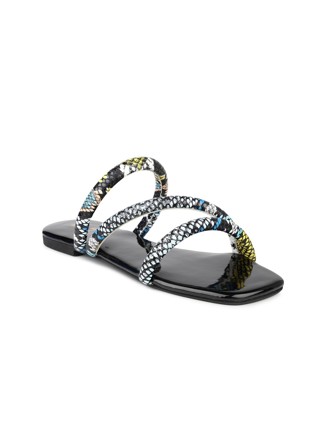 

Inc 5 Women Black Printed Open Toe Flats