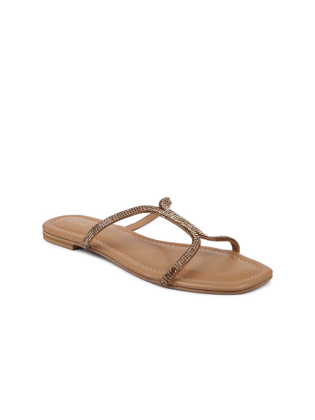 

Inc 5 Women Gold-Toned Ethnic T-Strap Flats