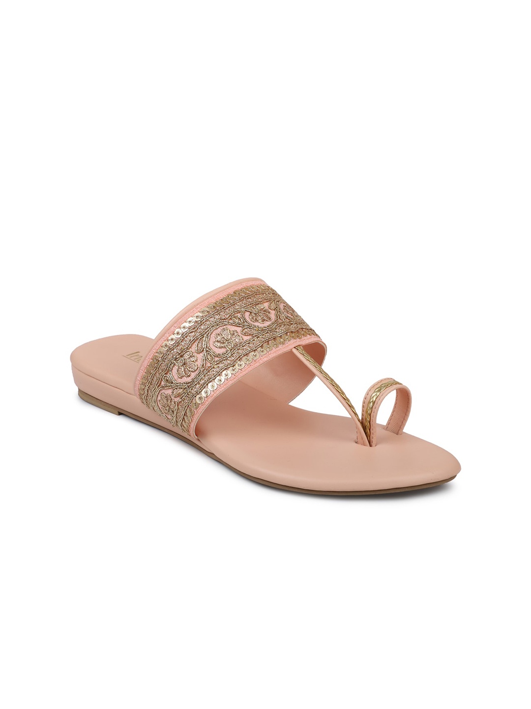 

Inc 5 Women Peach-Coloured Ethnic One Toe Flats