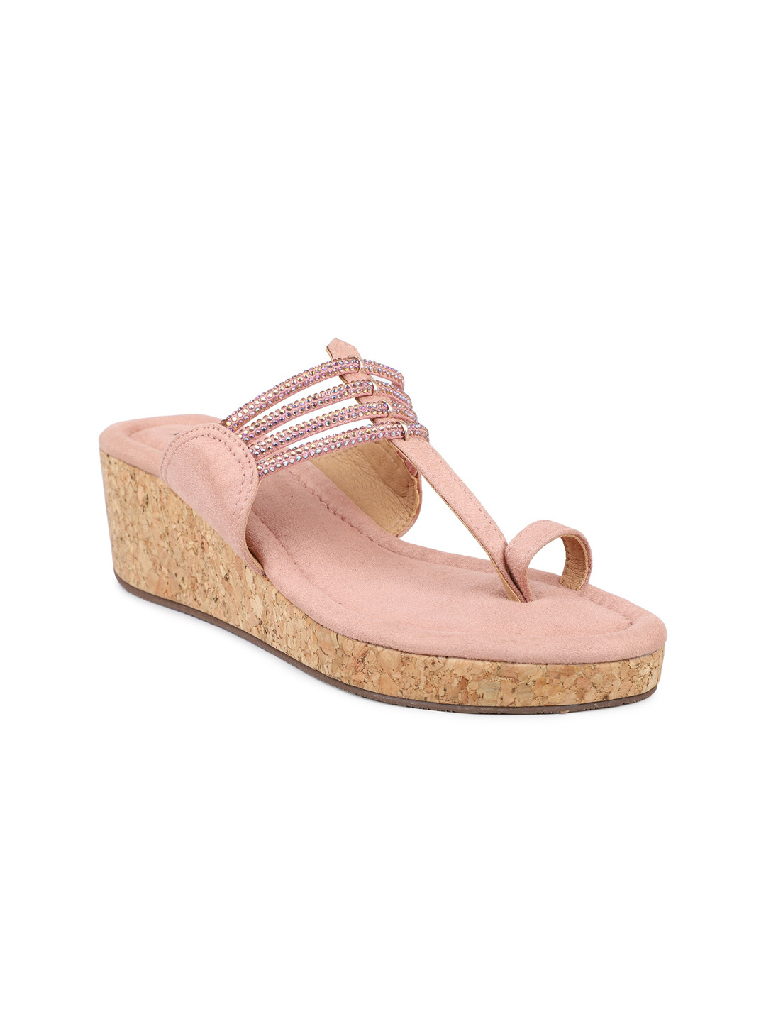 

Inc 5 Women Peach-Coloured Ethnic One Toe Flats
