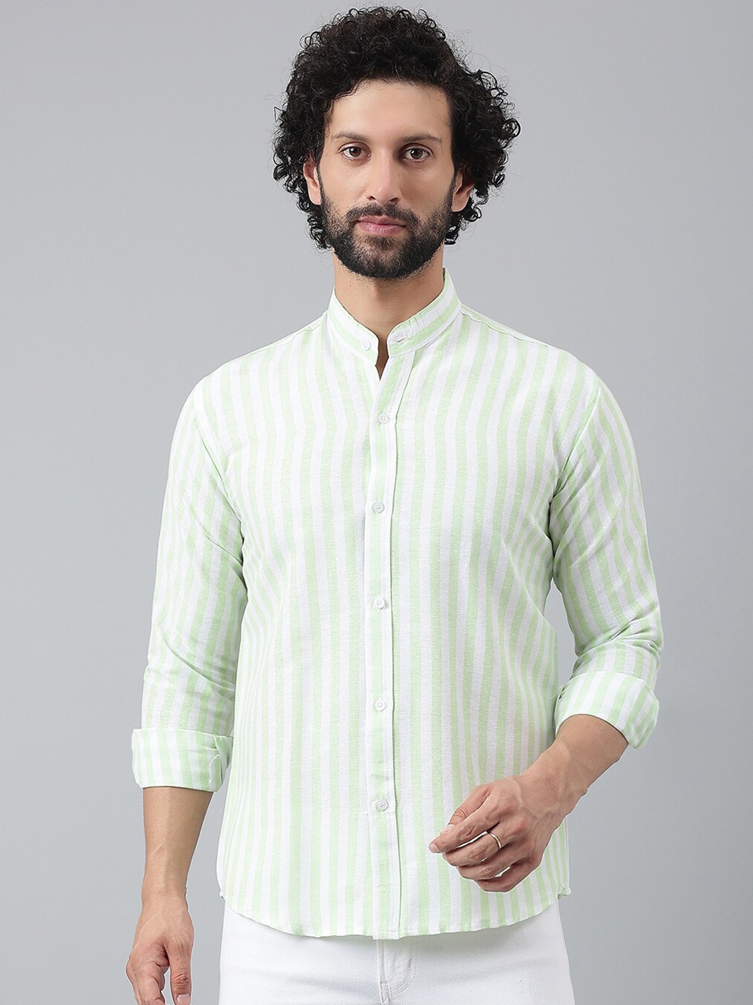 

RIAG Men Striped Casual Shirt, Green