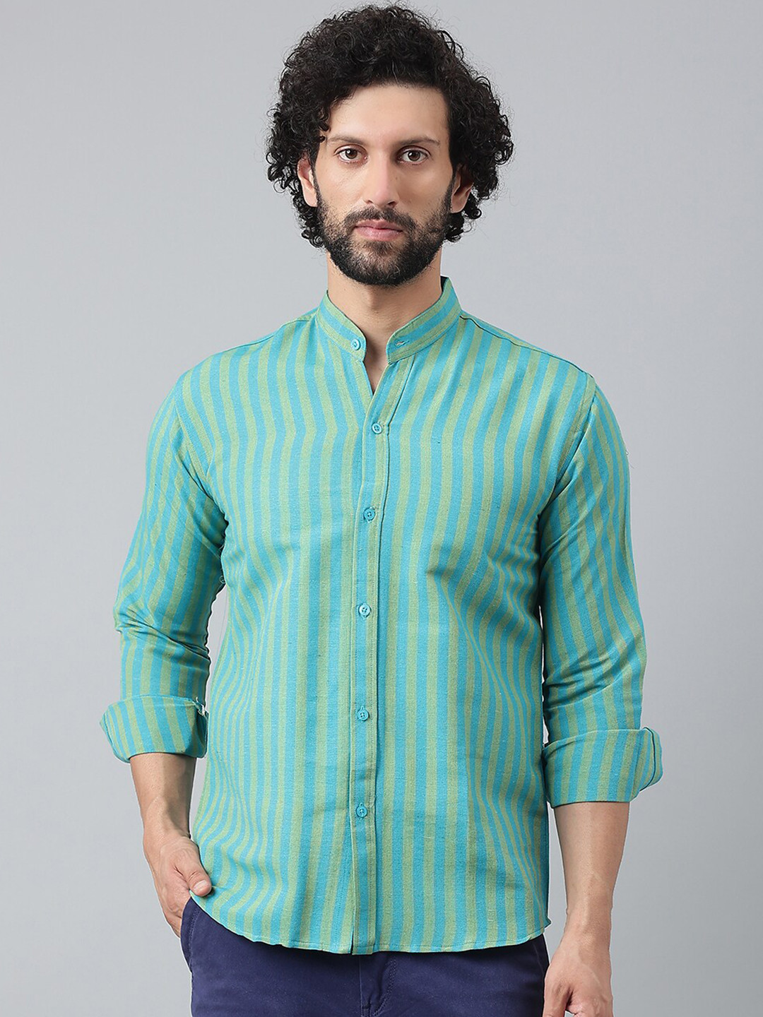 

RIAG Men Striped Casual Shirt, Blue